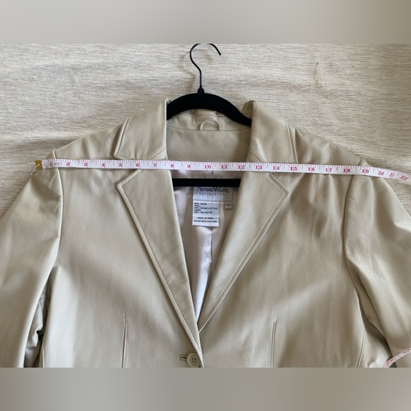 Pamela McCoy Leather Jacket Cream Size Large - Picture 9 of 16